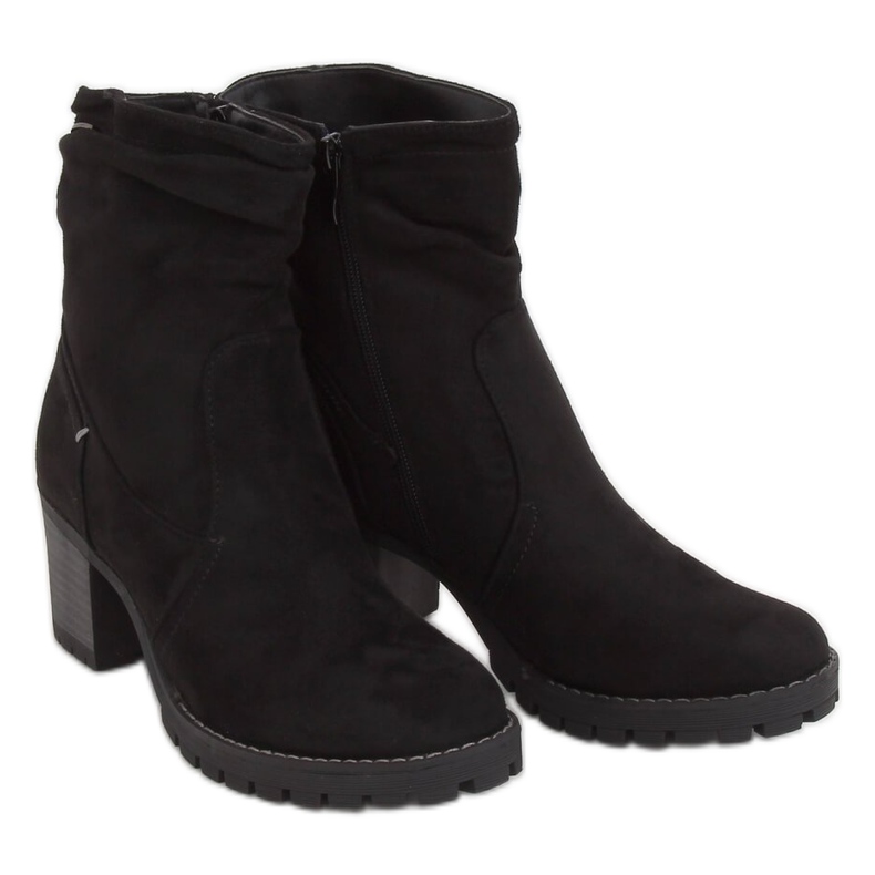 Stivali neri con tacco largo QQ-02 Black nero