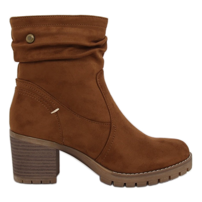 Stivali marroni con tacco largo QQ-02 Camel marrone