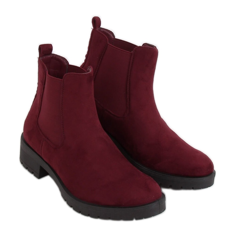 Stivaletti Chelsea marrone da donna JY2000 Borgogna rosso