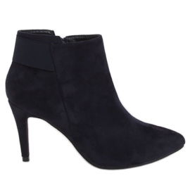 Stivali blu navy su un tacco alto 3148 Blu