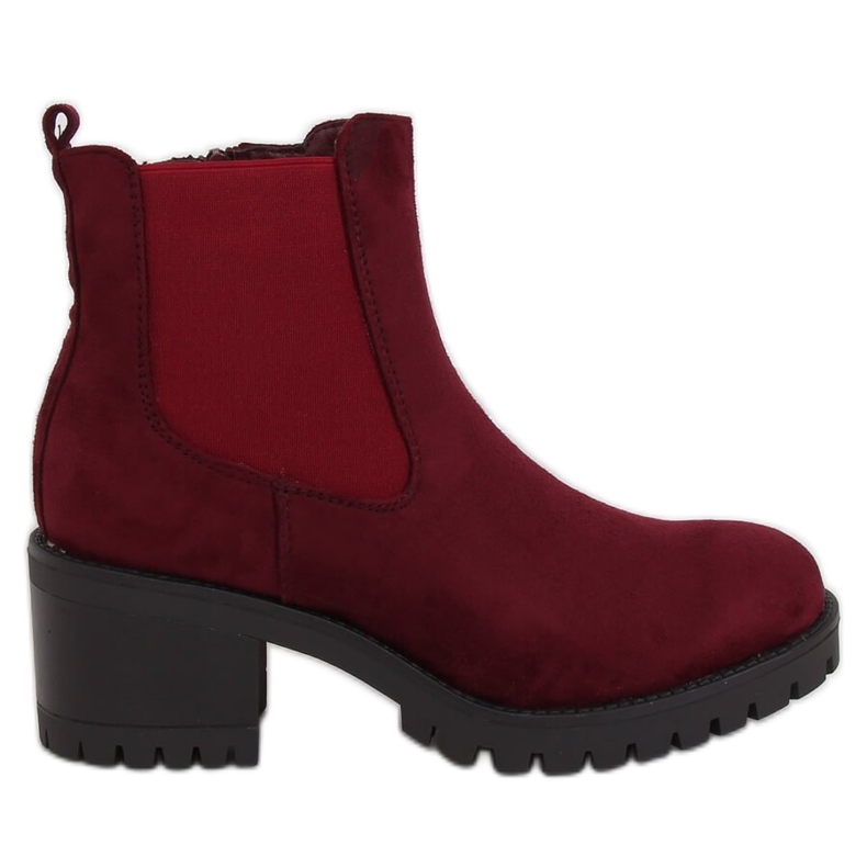 Stivali con tacco alto, bordeaux 4935 Wine Red rosso