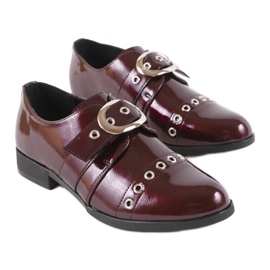 Scarpe laccate rosse con fibbia C18-6263-2 rosso