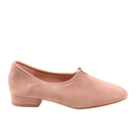 Scarpe slip-on rosa con zirconi LL-96P