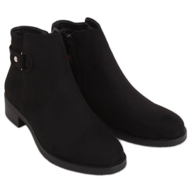 Stivaletti Chelsea neri da donna Q8AX1570-07 Nero rosso
