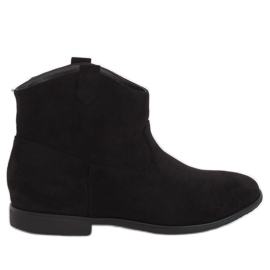 Black TX-1876 Stivali texani piatti neri nero