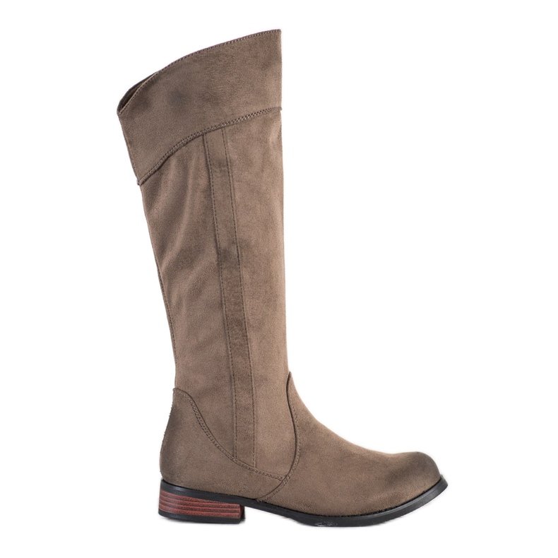 Goodin Stivali scamosciati sopra il ginocchio beige