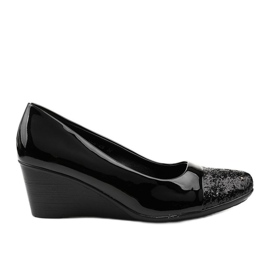 Décolleté nere con zeppa KLS-28 nero
