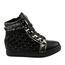 Sneakers nere sulla zeppa R468-2 nero