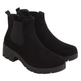 Stivaletti Chelsea neri con suola spessa 9996-8 Black nero