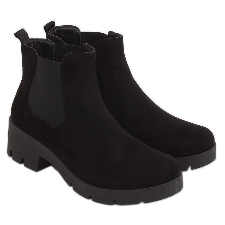 Stivaletti Chelsea neri con suola spessa 9996-8 Black nero