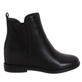 Stivaletti Chelsea neri con tacco nascosto 0-361 Black nero