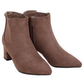 Stivali tacco basso beige scuro W27012 Khaki cachi
