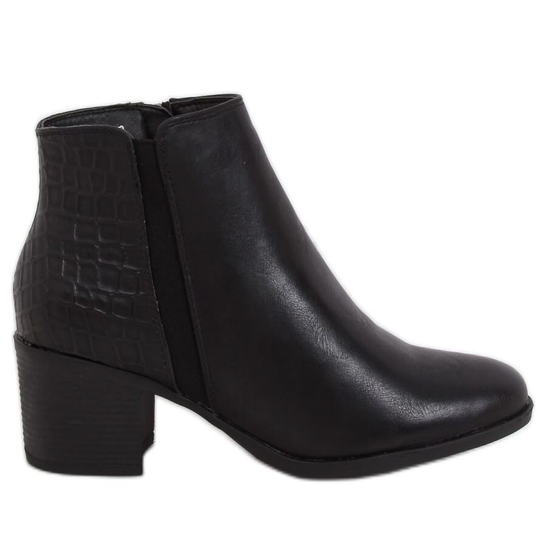 Stivali neri con tacco largo HFN-0759 Nero