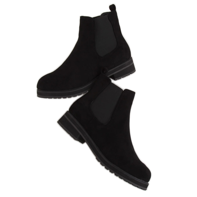 Stivaletti Chelsea neri da donna neri F-3799 Black nero