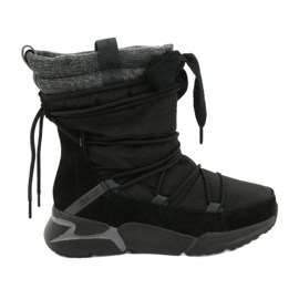 Stivali da neve Big Star Sport su pelliccia GG274628 nero grigio