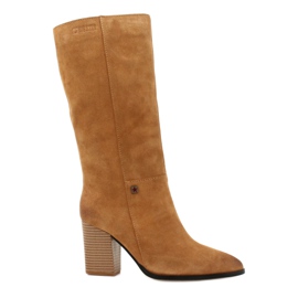 Stivali da cowboy in pelle scamosciata Big Star GG274345 Camel marrone giallo