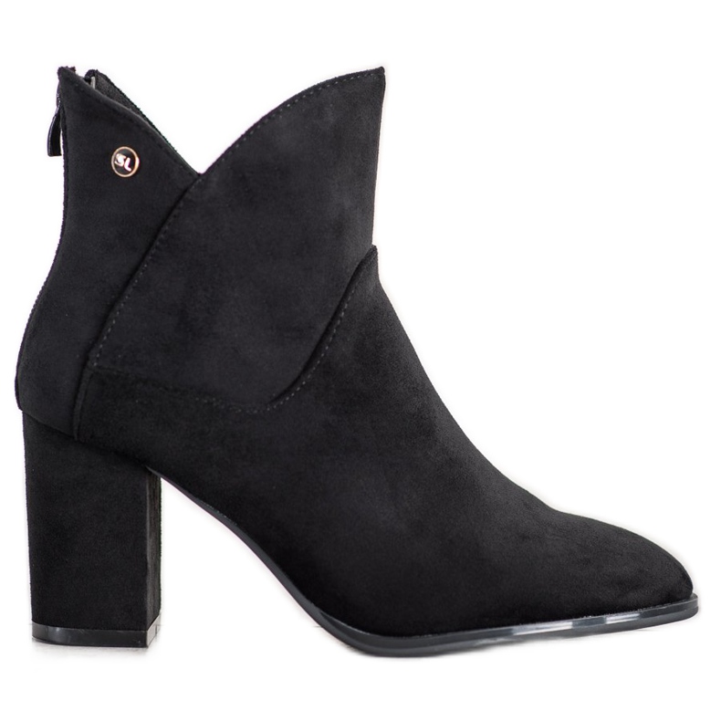 SHELOVET Stivali con tacco alto in camoscio nero
