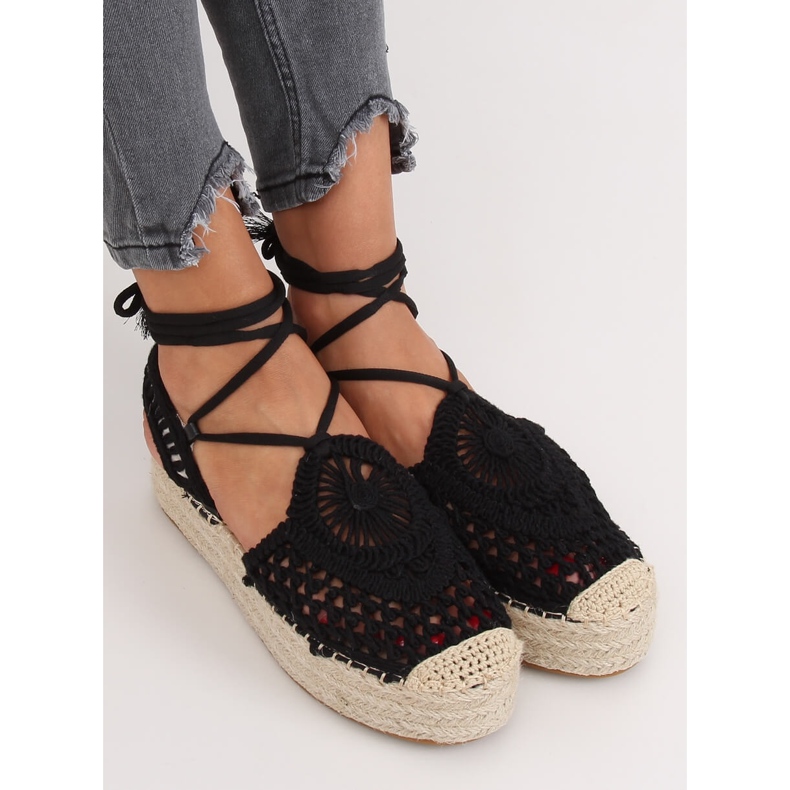 Espadrillas traforate nere Qualità YQ233 Black II nero