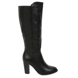 Stivali neri con tacco alto UK03P Black nero