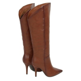Brown RB57P Stivali marroni cammello con tacco alto marrone