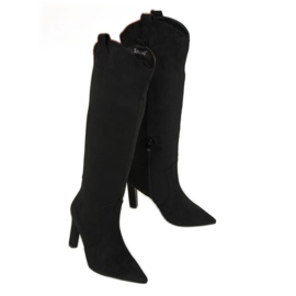 Stivali neri con tacco alto RB72P Black nero