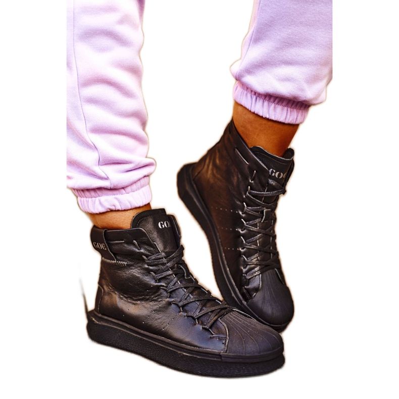 Scarpe sportive in pelle da donna GOE Black GG2N3050 nero