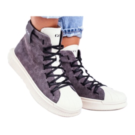 Scarpe sportive da donna in pelle GOE Grey GG2N3049 grigio