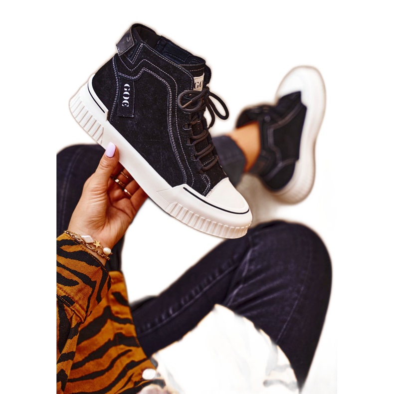 Scarpe Sportive in Pelle da Donna GOE Nere GG2N3062 nero