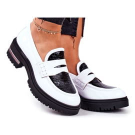 PV3 Mocassini Brogue Donna Pelle Bianco Visconi 3136042 nero