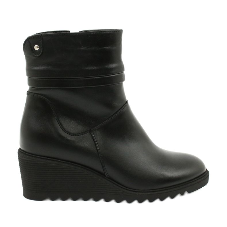 Gregors Stivali di pelle da donna con zeppe neri 893 nero