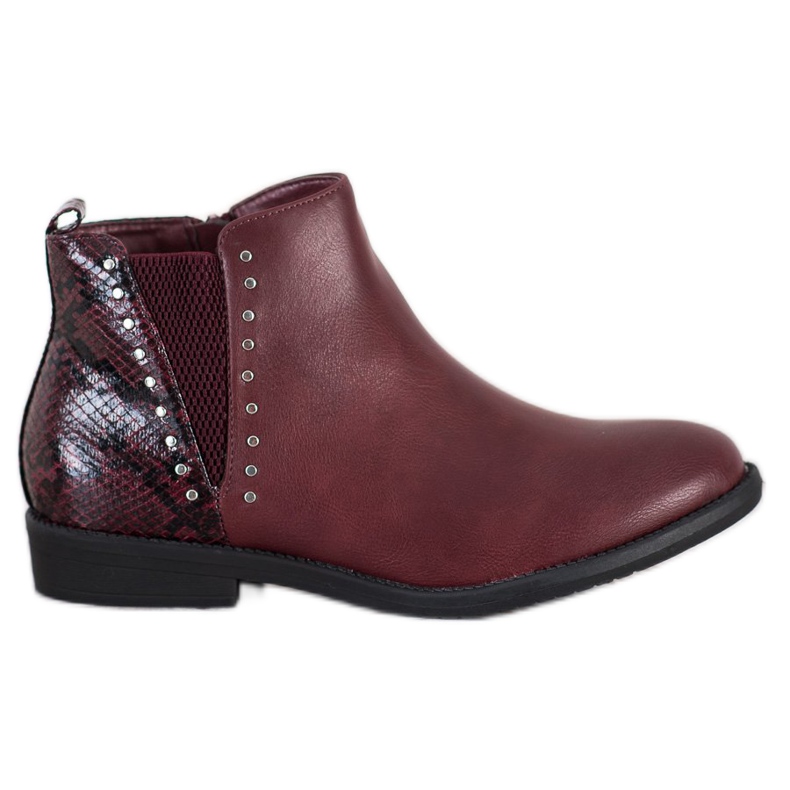 Small Swan Stivali bordeaux con stampa serpente rosso
