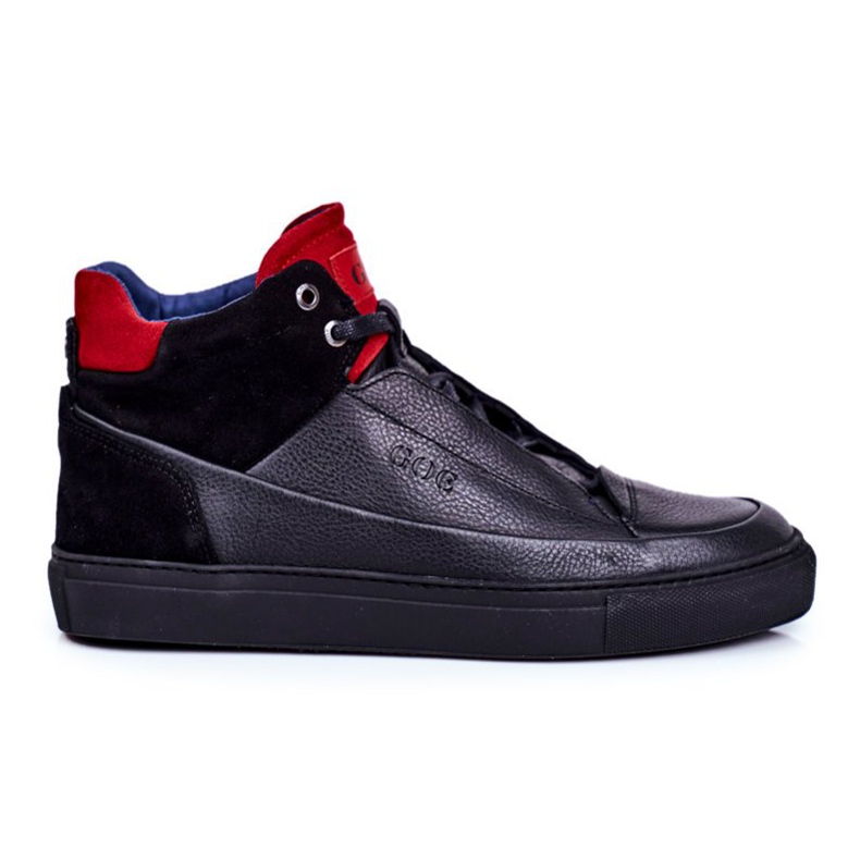 GOE Scarpe Sportive Uomo Pelle Nere GG1N3114 nero rosso