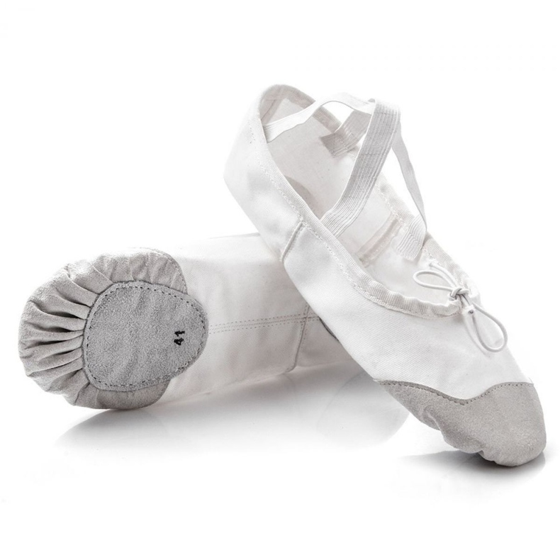 Ballerine Meteor in cotone e pelle 54020 bianca grigio