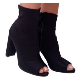 SEA Stivali da donna su un tacco alto Lycra Open Toe Black First nero