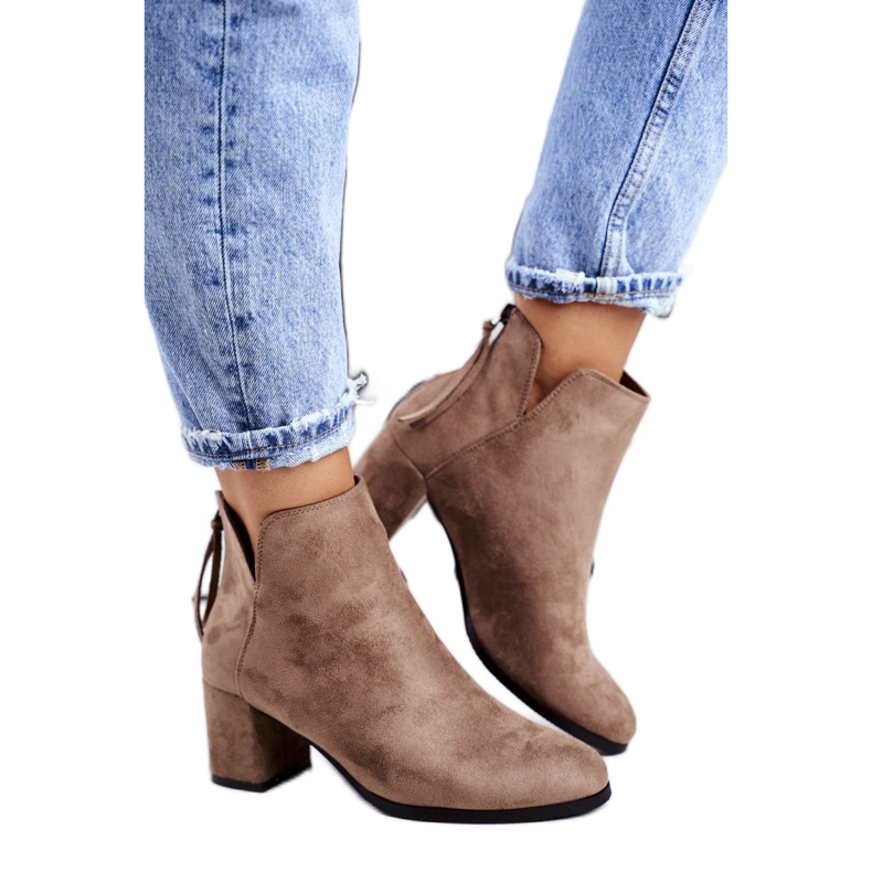 Vinceza Stivali Con Tacco Donna Camoscio Beige Mimosa