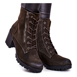 S.Barski Stivali Donna Con Tacco Warm Khaki Vimen cachi