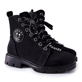 Vinceza Stivali da bambino Workers Black Mini Aspen nero
