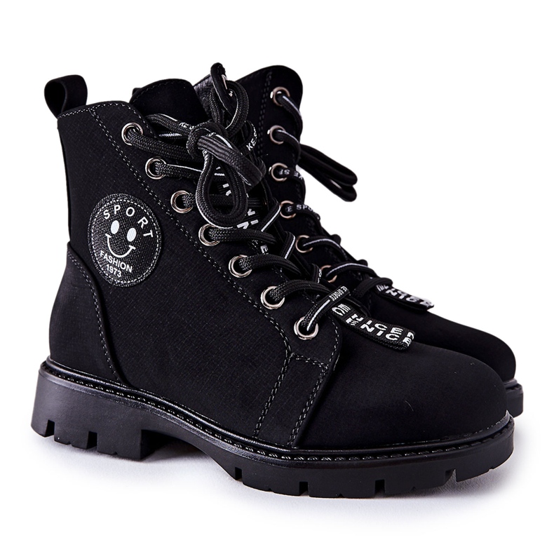 Vinceza Stivali da bambino Workers Black Mini Aspen nero