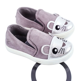 PH1 Sneakers per bambini senza lacci grigi Candys grigie grigio