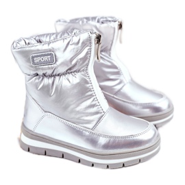 WEESTEP Stivali da neve caldi in lana per bambini Silver Bubbles argento