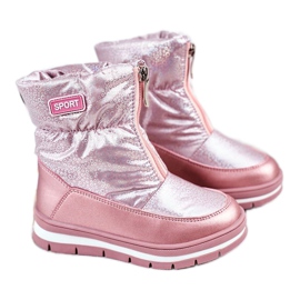 WEESTEP Stivali da neve per bambini riscaldati con bolle di lana rosa