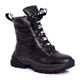 Apawwa Stivali da neve per bambini con isolamento in pelliccia Black Grantes nero