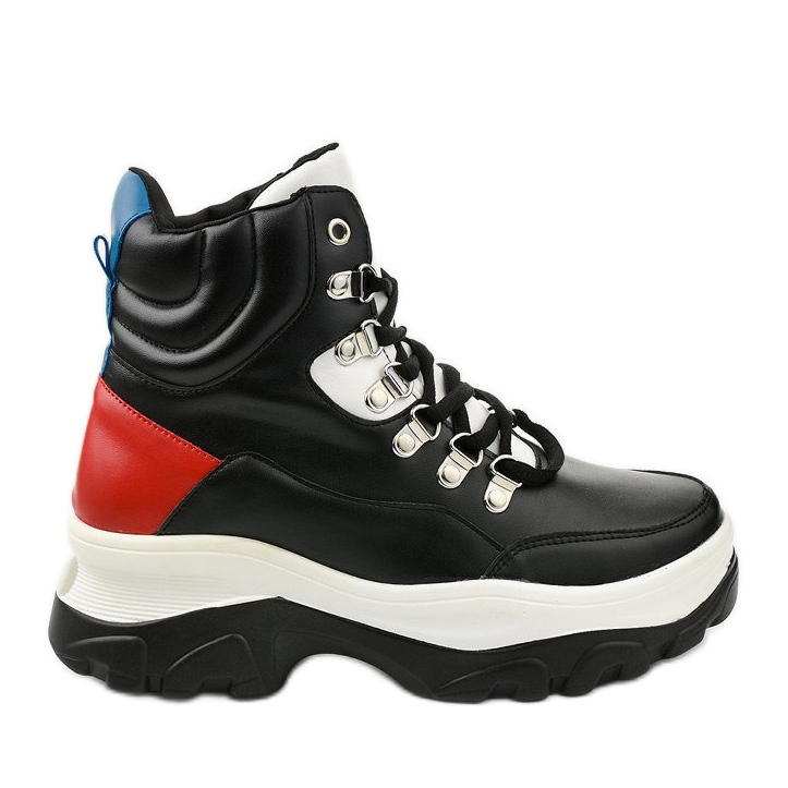 Sneakers nere colorate Neamelira bianca nero rosso