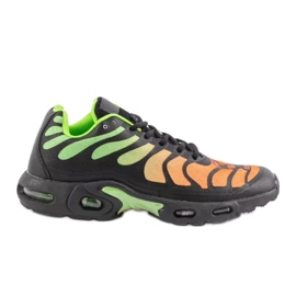 15009-Q scarpe sportive da uomo nere e verdi nero