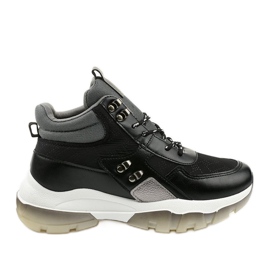 Sneakers sportive nere alla moda realizzate in ecopelle Donatella nero grigio