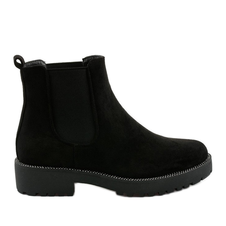Stivali piatti in camoscio nero di Nahneva