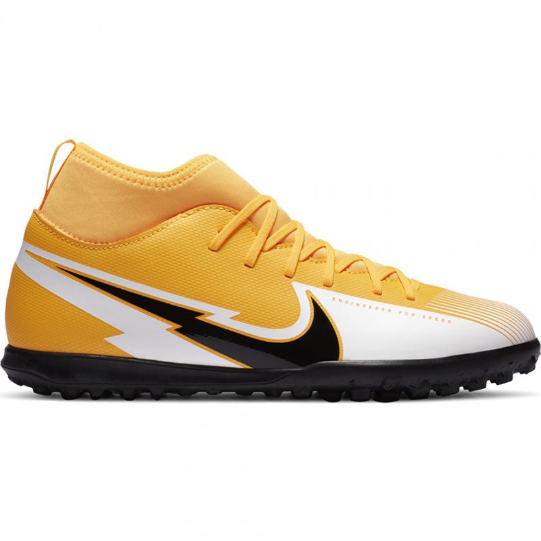 Nike Mercurial Superfly 7 Club Tf Jr AT8156 801 scarpe da calcio giallo / bianco gialli