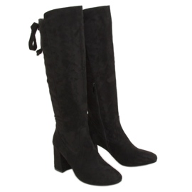 Stivali neri con tacco alto J19-65 Black nero