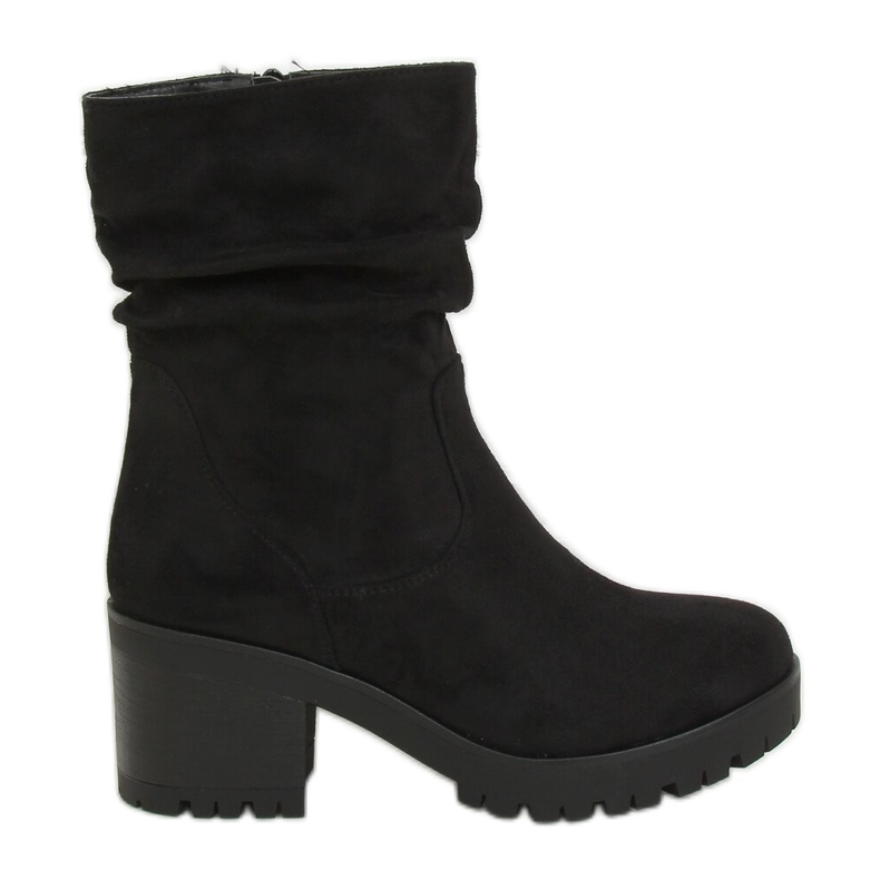 Stivali neri con tacco largo J19-96 Black nero