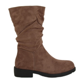 Stivaletti da donna beige scuro CH1908 Khaki cachi